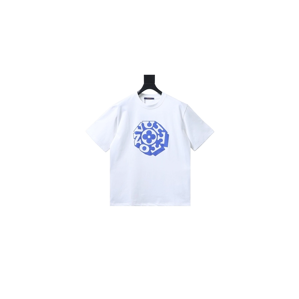Louis Vuitton Circular Monogram Logo T-Shirt White,Louis Vuitton T-Shirts,T-Shirts,CLOTHES