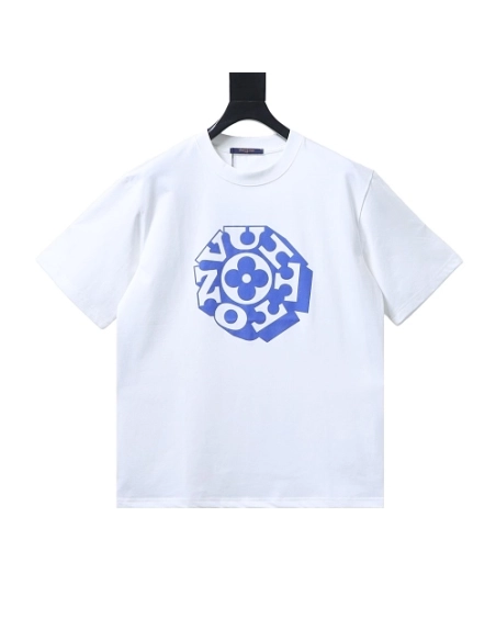Louis Vuitton Circular Monogram Logo T-Shirt White,Louis Vuitton T-Shirts,T-Shirts,CLOTHES