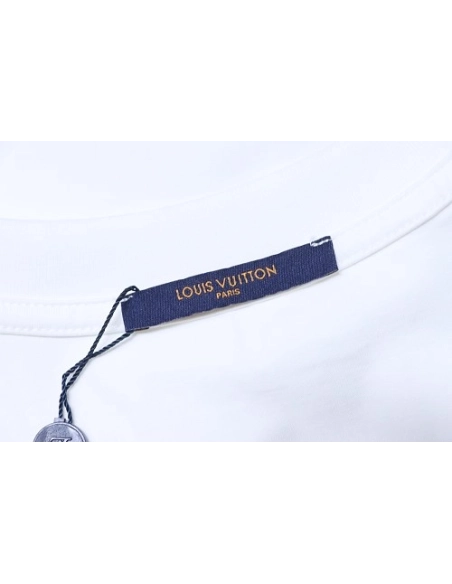 Louis Vuitton Circular Monogram Logo T-Shirt White,Louis Vuitton T-Shirts,T-Shirts,CLOTHES