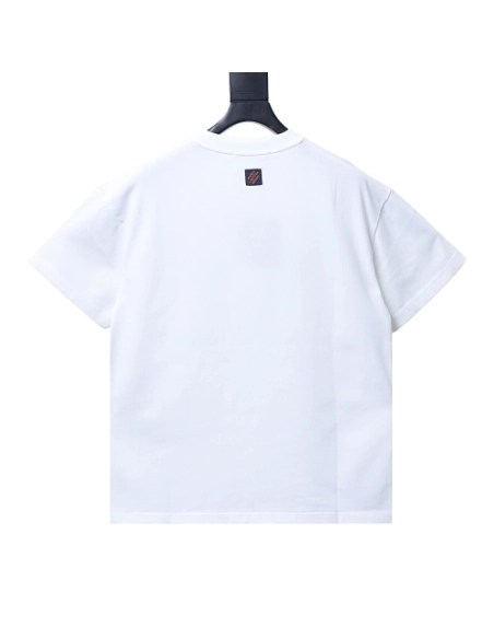 Louis Vuitton Earth Flocking Print T-Shirt White,Louis Vuitton T-Shirts,T-Shirts,CLOTHES
