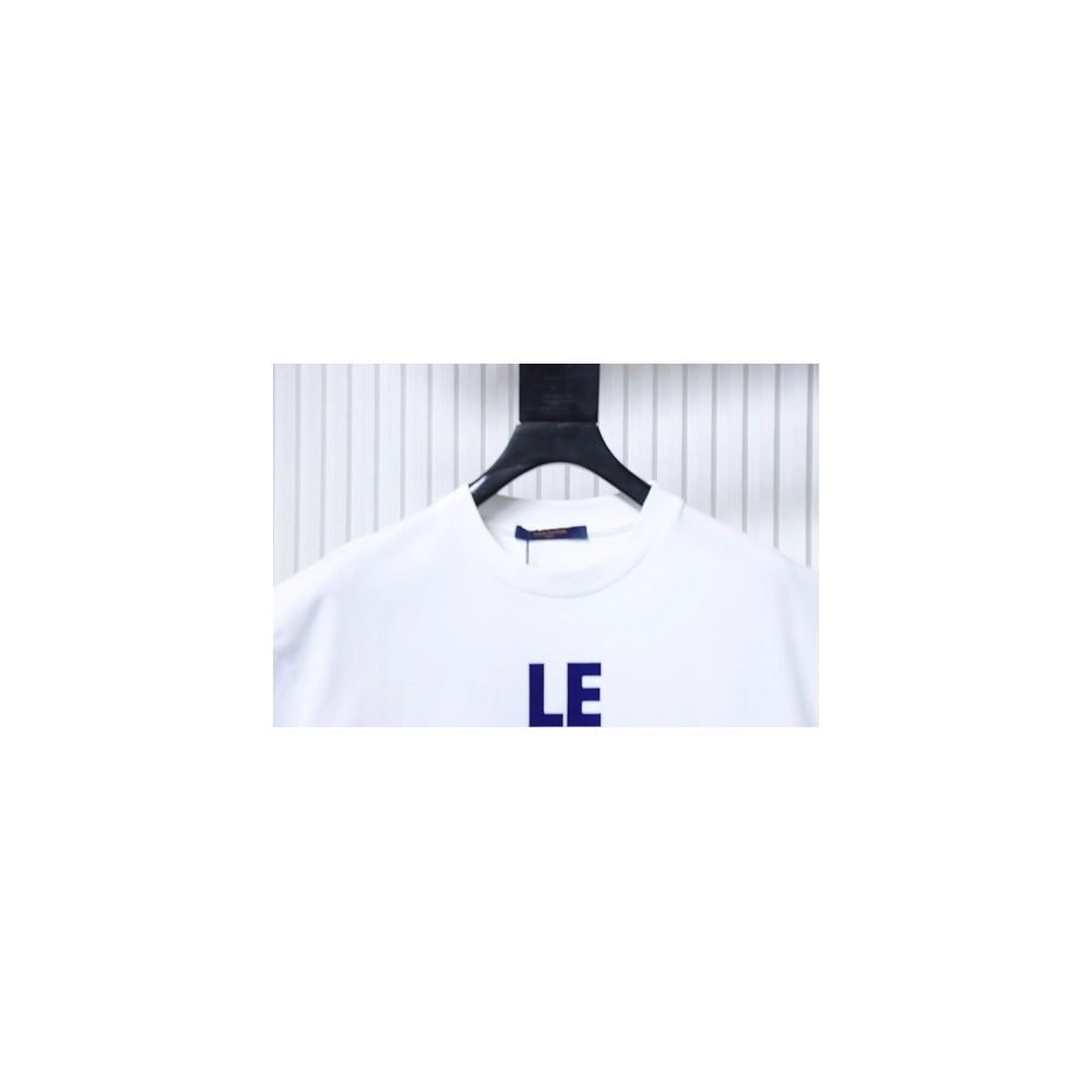 Louis Vuitton Earth Flocking Print T-Shirt White,Louis Vuitton T-Shirts,T-Shirts,CLOTHES