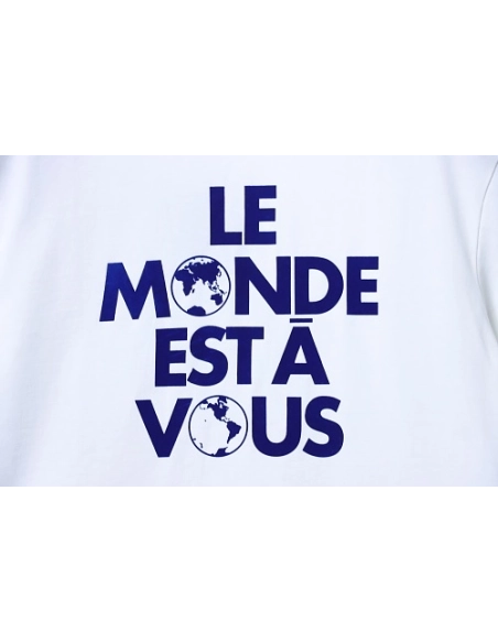 Louis Vuitton Earth Flocking Print T-Shirt White,Louis Vuitton T-Shirts,T-Shirts,CLOTHES