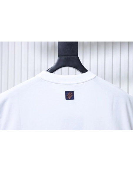Louis Vuitton Earth Flocking Print T-Shirt White,Louis Vuitton T-Shirts,T-Shirts,CLOTHES