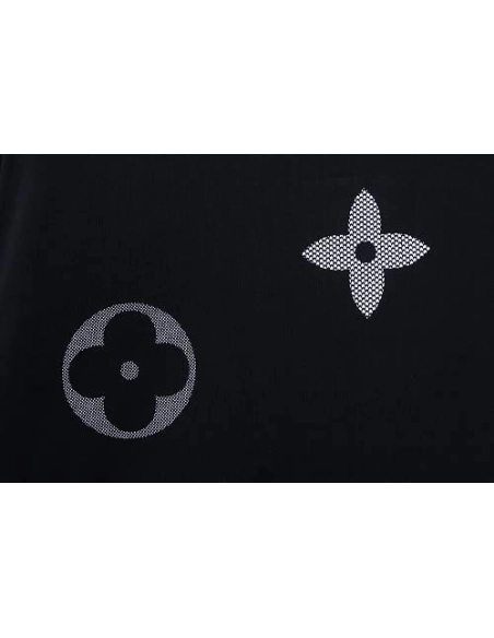 Louis Vuitton Flocked Logo T-Shirt Black,Louis Vuitton T-Shirts,T-Shirts,CLOTHES