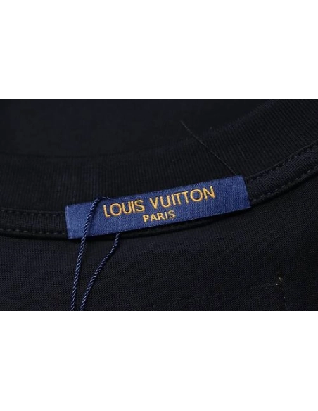 Louis Vuitton Flocked Logo T-Shirt Black,Louis Vuitton T-Shirts,T-Shirts,CLOTHES