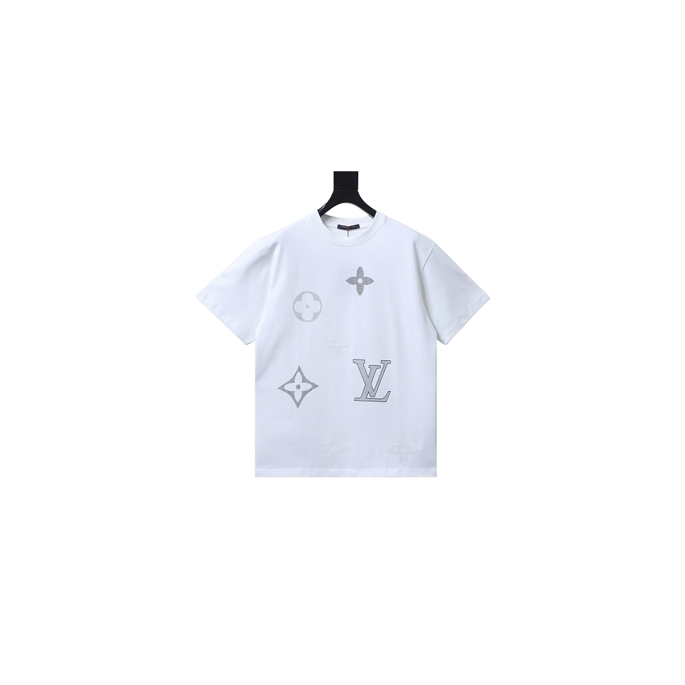 Louis Vuitton Flocked Logo T-Shirt White,Louis Vuitton T-Shirts,T-Shirts,CLOTHES