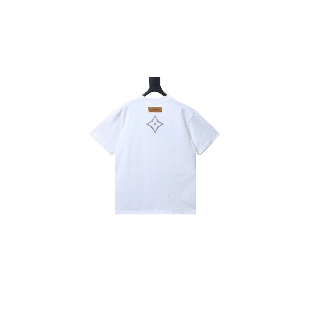 Louis Vuitton Flocked Logo T-Shirt White,Louis Vuitton T-Shirts,T-Shirts,CLOTHES