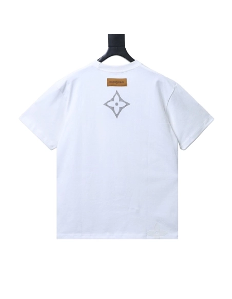Louis Vuitton Flocked Logo T-Shirt White,Louis Vuitton T-Shirts,T-Shirts,CLOTHES