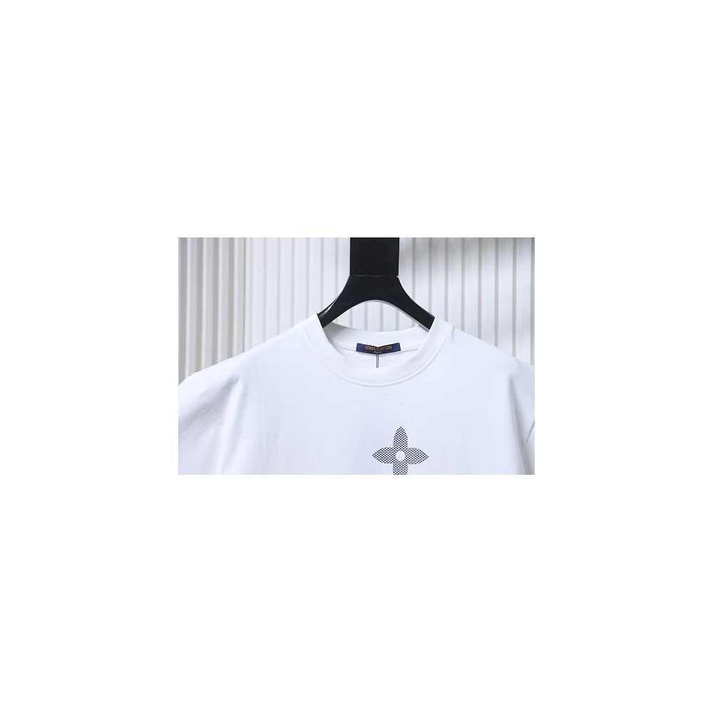 Louis Vuitton Flocked Logo T-Shirt White,Louis Vuitton T-Shirts,T-Shirts,CLOTHES