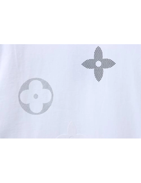 Louis Vuitton Flocked Logo T-Shirt White,Louis Vuitton T-Shirts,T-Shirts,CLOTHES