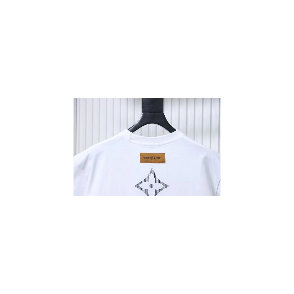 Louis Vuitton Flocked Logo T-Shirt White,Louis Vuitton T-Shirts,T-Shirts,CLOTHES