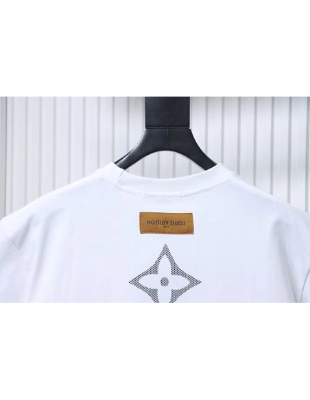 Louis Vuitton Flocked Logo T-Shirt White,Louis Vuitton T-Shirts,T-Shirts,CLOTHES
