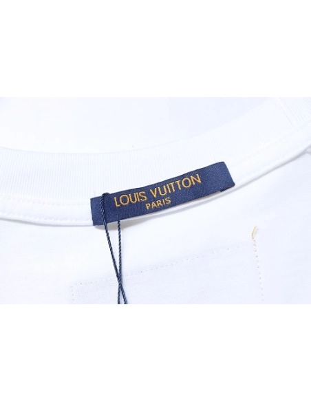 Louis Vuitton Flocked Logo T-Shirt White,Louis Vuitton T-Shirts,T-Shirts,CLOTHES