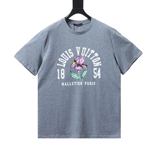 Louis Vuitton Iris 1854 Vintage Print T-shirt Gray,Louis Vuitton T-Shirts,T-Shirts,CLOTHES