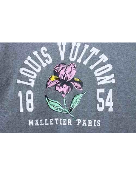Louis Vuitton Iris 1854 Vintage Print T-shirt Gray,Louis Vuitton T-Shirts,T-Shirts,CLOTHES