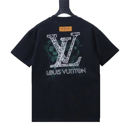 Louis Vuitton Line Logo T-Shirt Black,Louis Vuitton T-Shirts,T-Shirts,CLOTHES