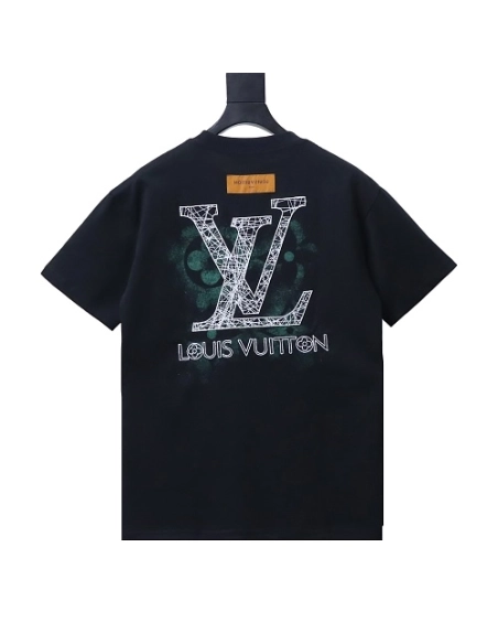 Louis Vuitton Line Logo T-Shirt Black,Louis Vuitton T-Shirts,T-Shirts,CLOTHES