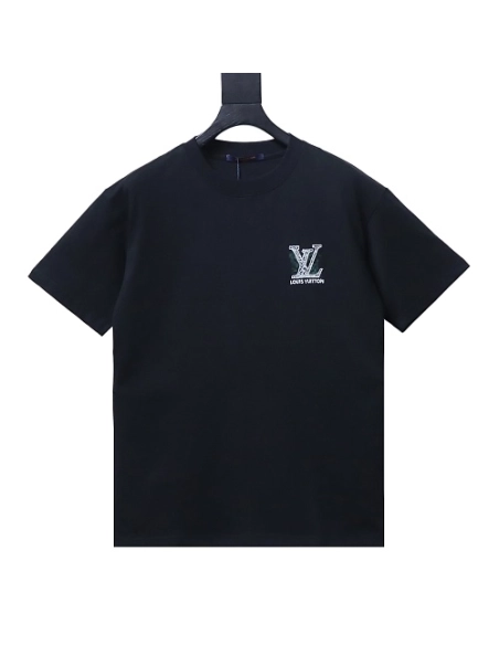 Louis Vuitton Line Logo T-Shirt Black,Louis Vuitton T-Shirts,T-Shirts,CLOTHES