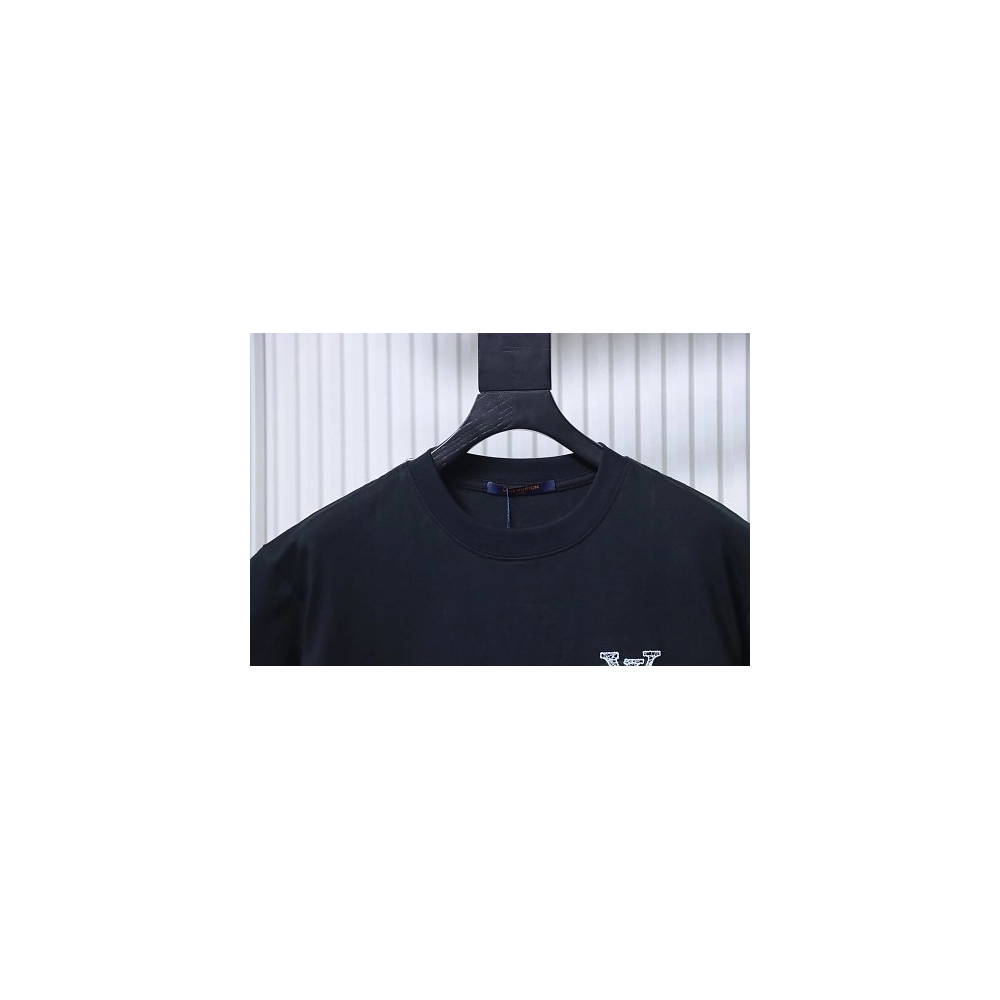Louis Vuitton Line Logo T-Shirt Black,Louis Vuitton T-Shirts,T-Shirts,CLOTHES