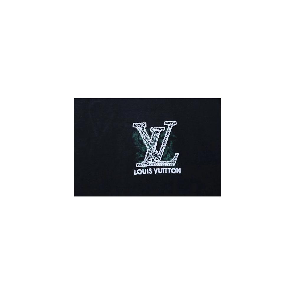 Louis Vuitton Line Logo T-Shirt Black,Louis Vuitton T-Shirts,T-Shirts,CLOTHES