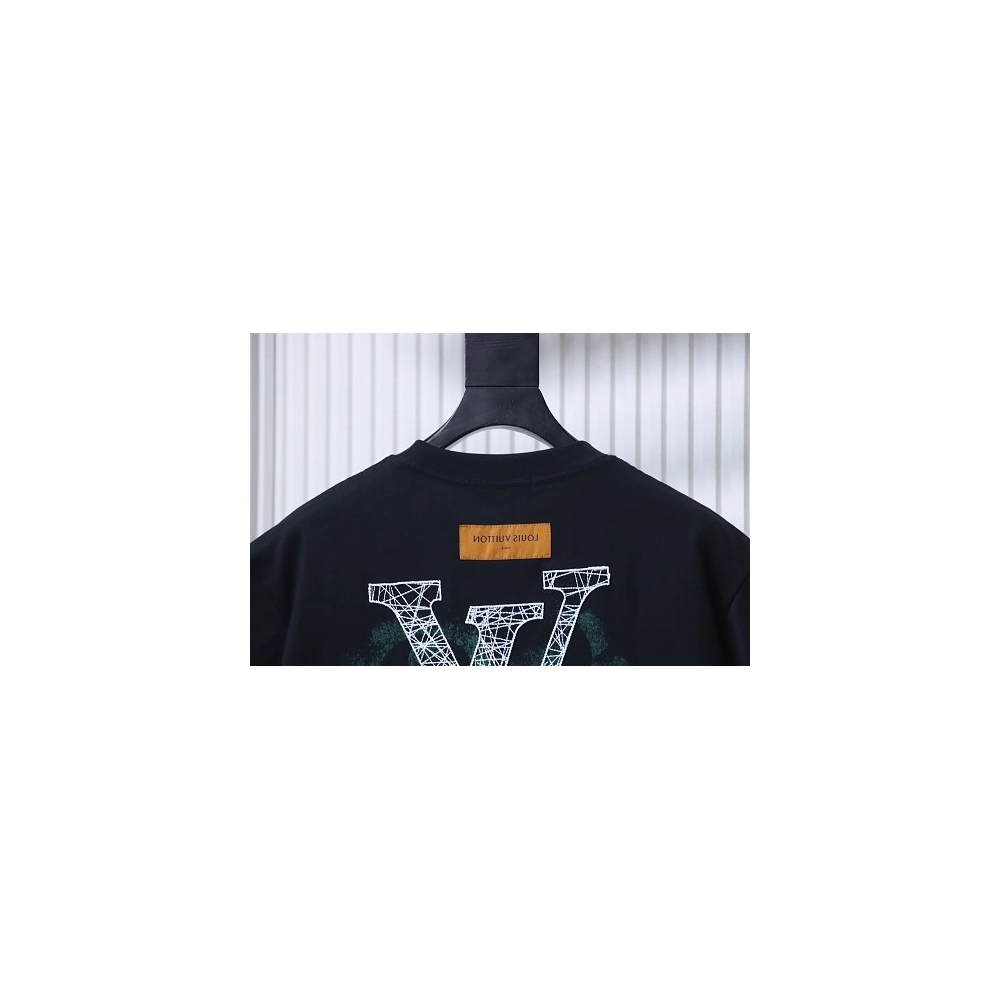 Louis Vuitton Line Logo T-Shirt Black,Louis Vuitton T-Shirts,T-Shirts,CLOTHES