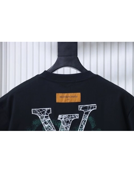 Louis Vuitton Line Logo T-Shirt Black,Louis Vuitton T-Shirts,T-Shirts,CLOTHES