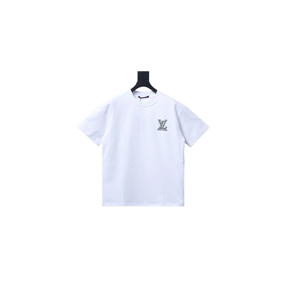Louis Vuitton Line Logo T-Shirt White,Louis Vuitton T-Shirts,T-Shirts,CLOTHES