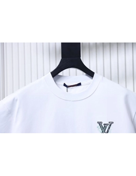 Louis Vuitton Line Logo T-Shirt White,Louis Vuitton T-Shirts,T-Shirts,CLOTHES