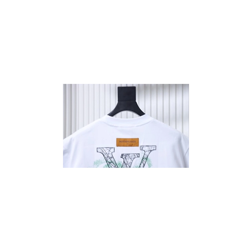 Louis Vuitton Line Logo T-Shirt White,Louis Vuitton T-Shirts,T-Shirts,CLOTHES