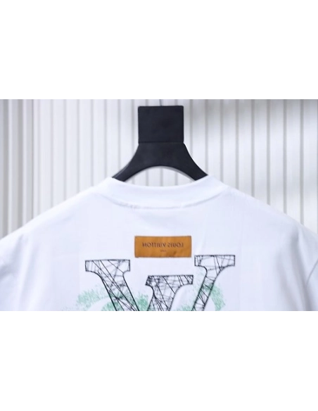Louis Vuitton Line Logo T-Shirt White,Louis Vuitton T-Shirts,T-Shirts,CLOTHES