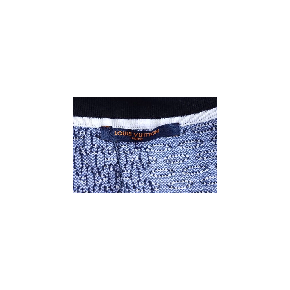 Louis Vuitton Short-Sleeve Jacquard Knit Cardigan (Checkerboard Pattern),Louis Vuitton T-Shirts,T-Shirts,CLOTHES