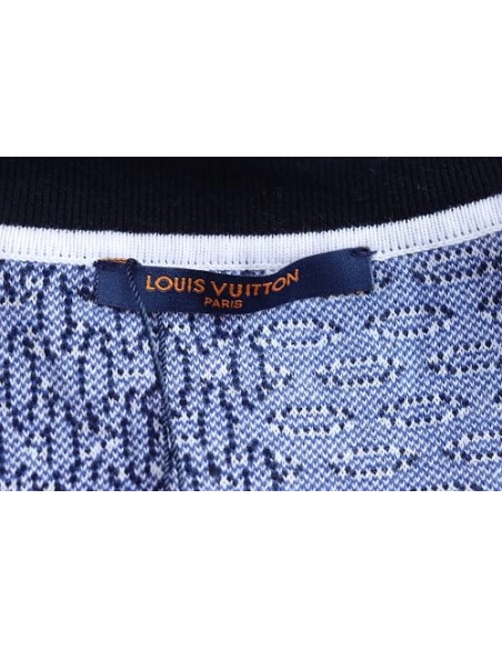Louis Vuitton Short-Sleeve Jacquard Knit Cardigan (Checkerboard Pattern),Louis Vuitton T-Shirts,T-Shirts,CLOTHES