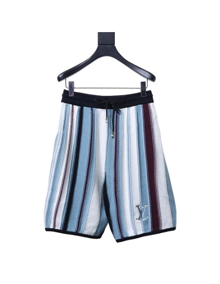 Louis Vuitton Vertical-Striped Knit Shorts,Louis Vuitton Shorts,Shorts,CLOTHES