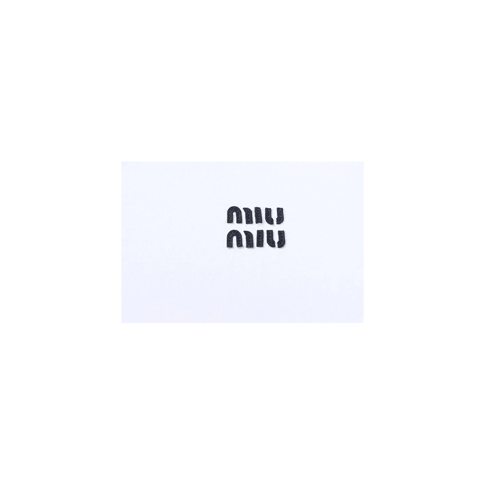 Miu Miu Black and White Color-Block T-shirt,Miu Miu T-shirts,T-Shirts,CLOTHES