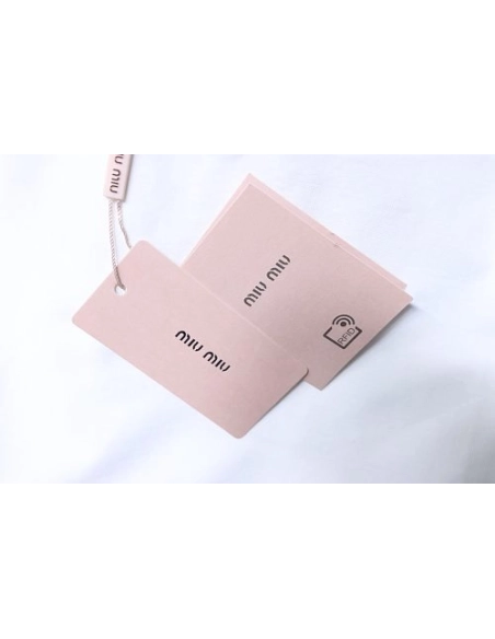 Miu Miu Embroidered Logo T-Shirt White,Miu Miu T-shirts,T-Shirts,CLOTHES
