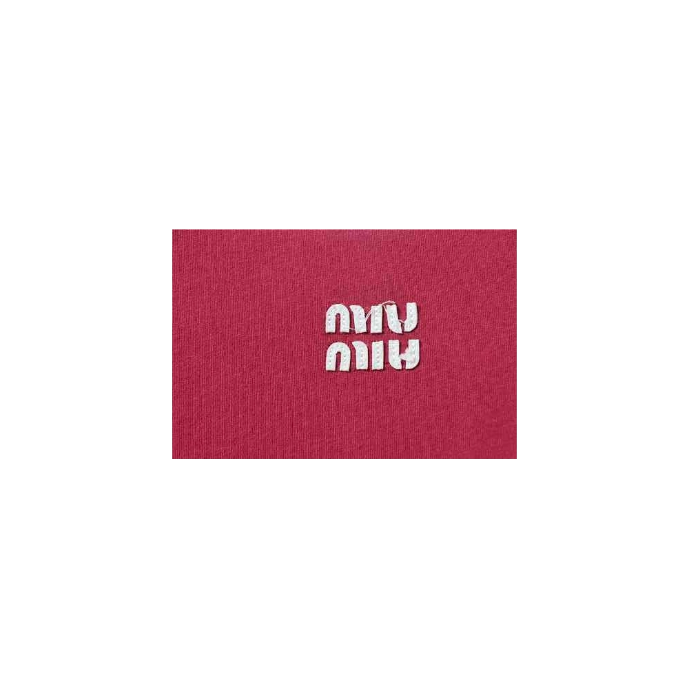 Miu Miu Red and White Color-Block T-shirt,Miu Miu T-shirts,T-Shirts,CLOTHES