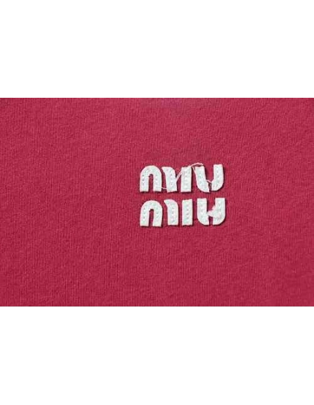 Miu Miu Red and White Color-Block T-shirt,Miu Miu T-shirts,T-Shirts,CLOTHES