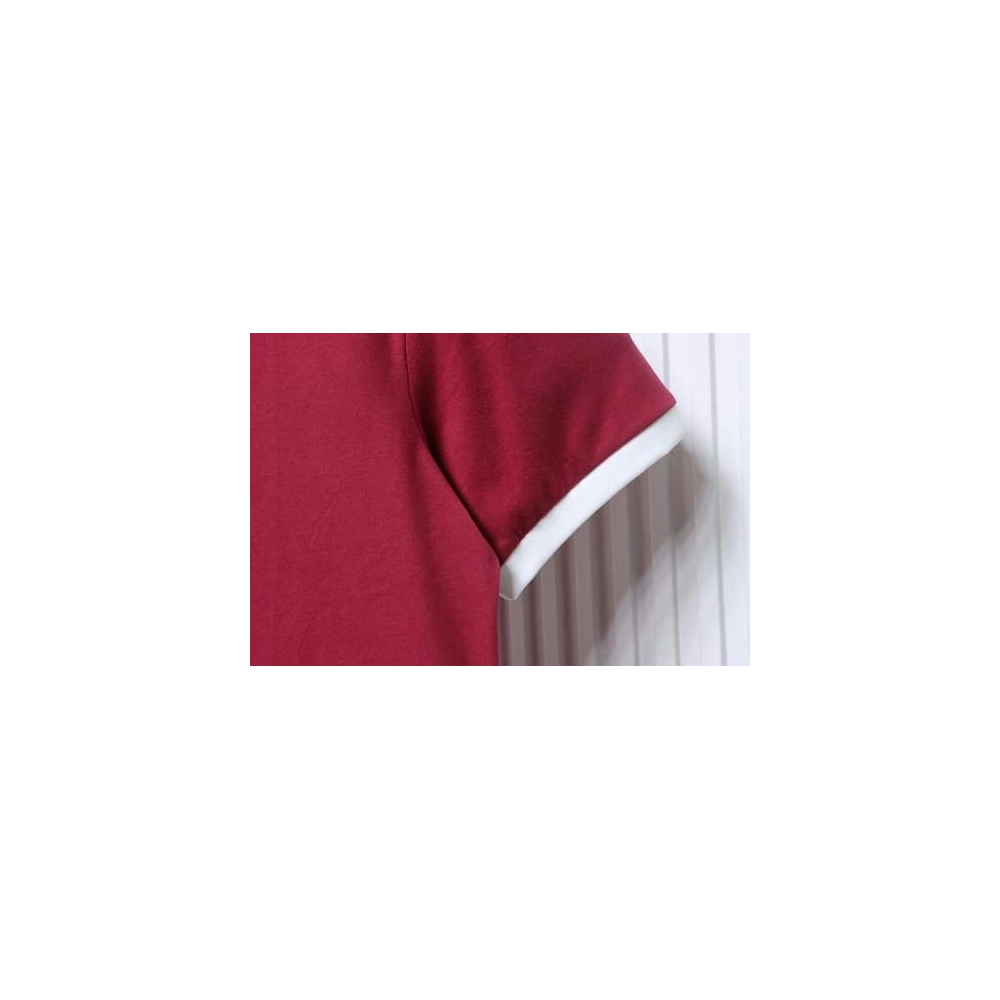 Miu Miu Red and White Color-Block T-shirt,Miu Miu T-shirts,T-Shirts,CLOTHES