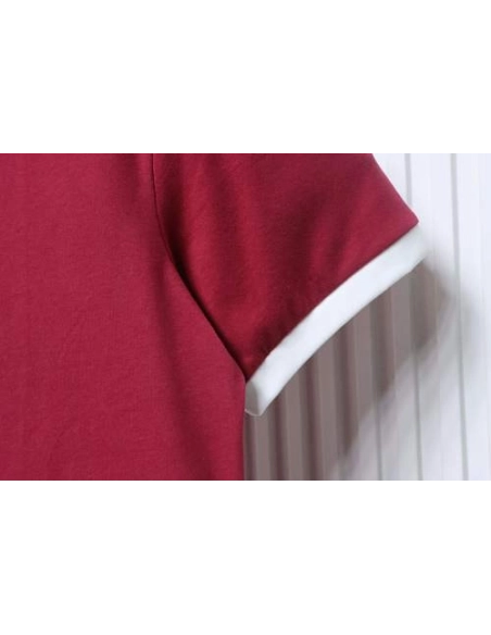 Miu Miu Red and White Color-Block T-shirt,Miu Miu T-shirts,T-Shirts,CLOTHES