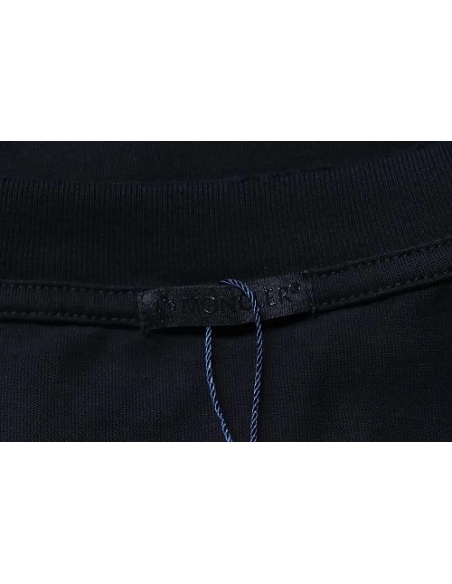 Moncler Applique and Embroidered T-shirt Black,Moncler T-Shirts,T-Shirts,CLOTHES