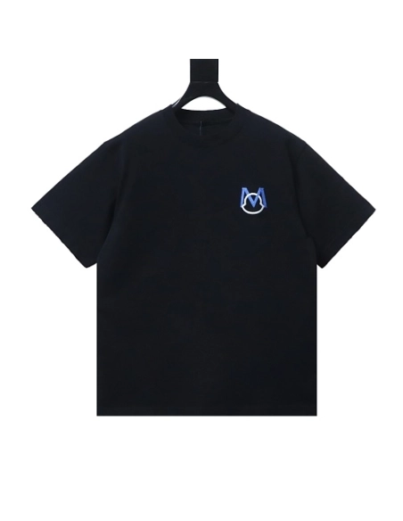 Moncler Applique and Embroidered T-shirt Black,Moncler T-Shirts,T-Shirts,CLOTHES