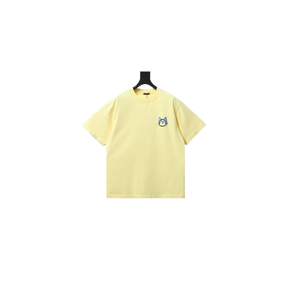 Moncler Applique and Embroidered T-shirt Yellow,Moncler T-Shirts,T-Shirts,CLOTHES