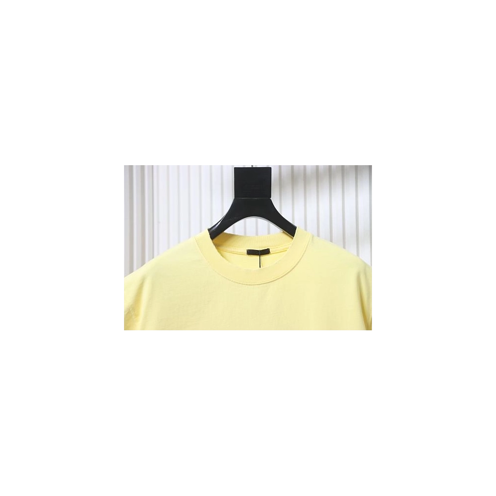Moncler Applique and Embroidered T-shirt Yellow,Moncler T-Shirts,T-Shirts,CLOTHES