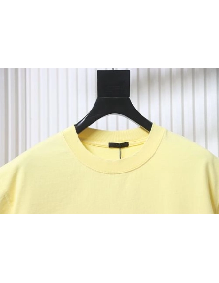 Moncler Applique and Embroidered T-shirt Yellow,Moncler T-Shirts,T-Shirts,CLOTHES