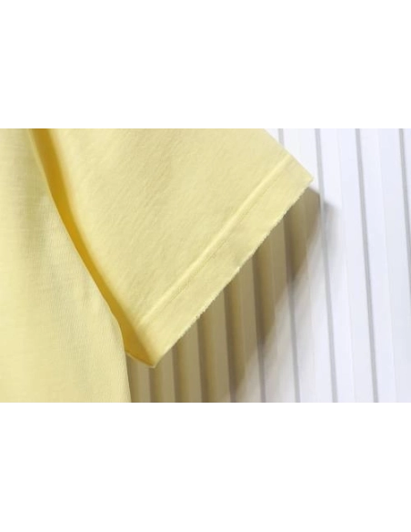 Moncler Applique and Embroidered T-shirt Yellow,Moncler T-Shirts,T-Shirts,CLOTHES
