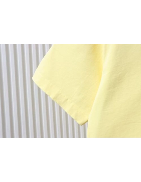 Moncler Applique and Embroidered T-shirt Yellow,Moncler T-Shirts,T-Shirts,CLOTHES