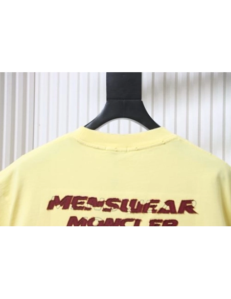 Moncler Applique and Embroidered T-shirt Yellow,Moncler T-Shirts,T-Shirts,CLOTHES
