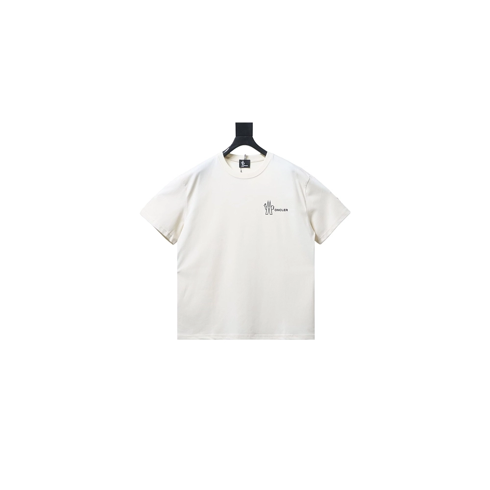 Moncler Front Letter Graphic T-shirt Apricot,Moncler T-Shirts,T-Shirts,CLOTHES