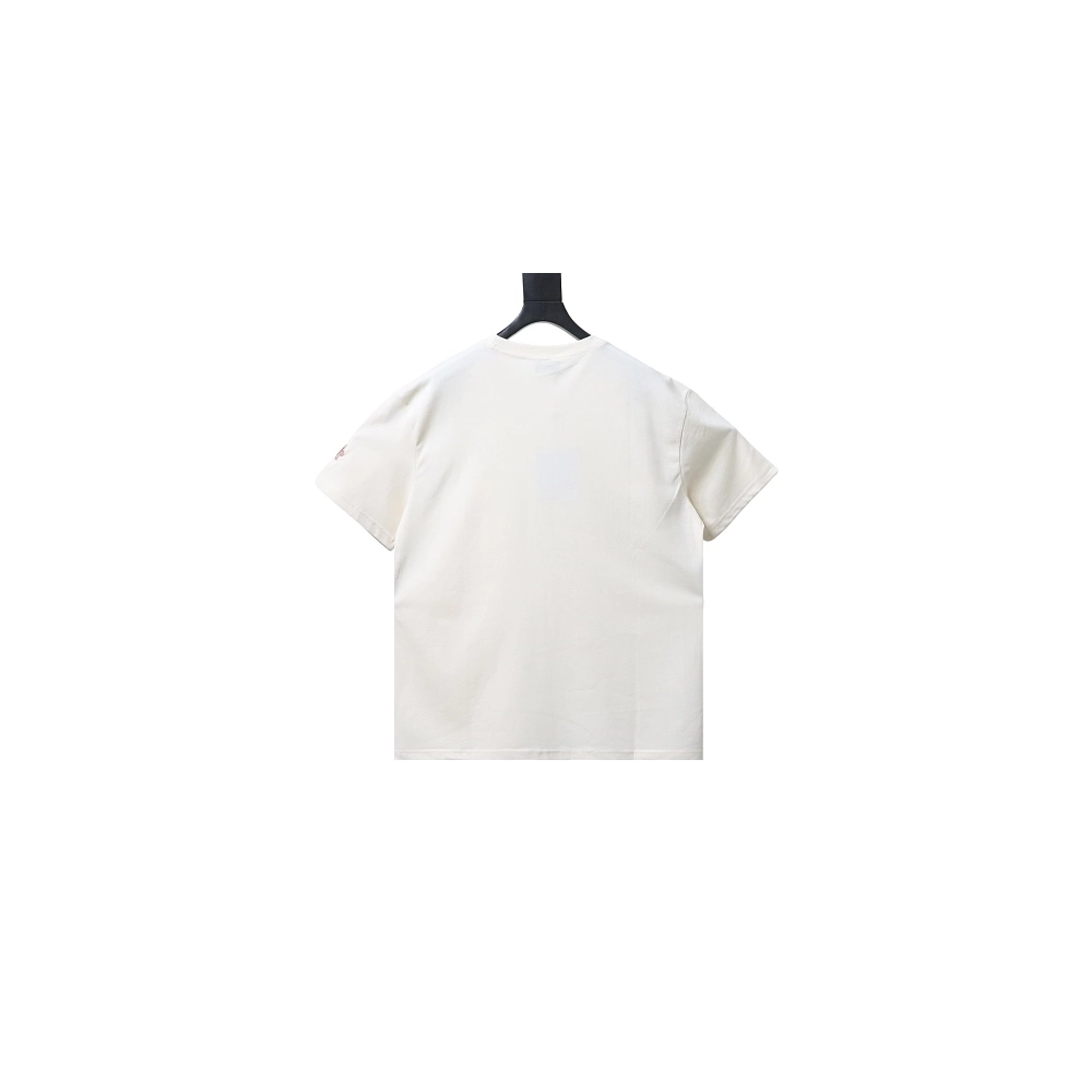 Moncler Front Letter Graphic T-shirt Apricot,Moncler T-Shirts,T-Shirts,CLOTHES