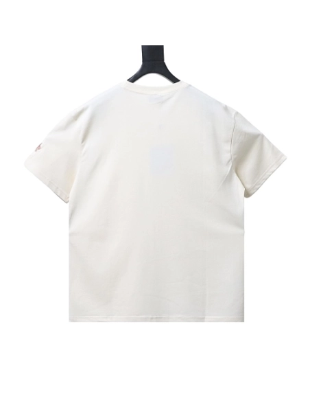 Moncler Front Letter Graphic T-shirt Apricot,Moncler T-Shirts,T-Shirts,CLOTHES